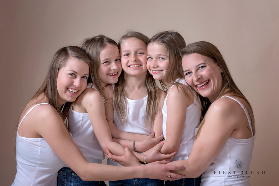A mother with four of her beautiful daughters